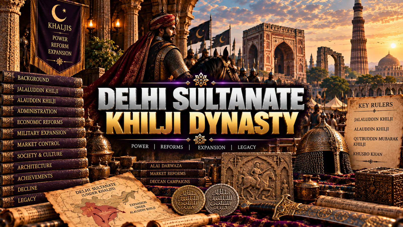 Delhi Sultanate Khalji Dynasty Header Banner