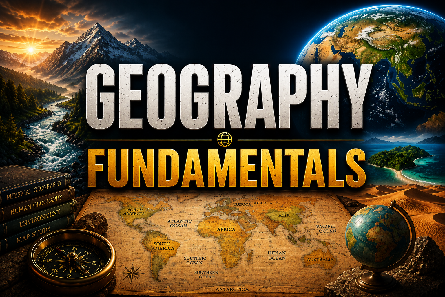 Earth Grid, Axial Tilt, Latitudes, Longitudes, and Time Zones Comprehensive Diagram