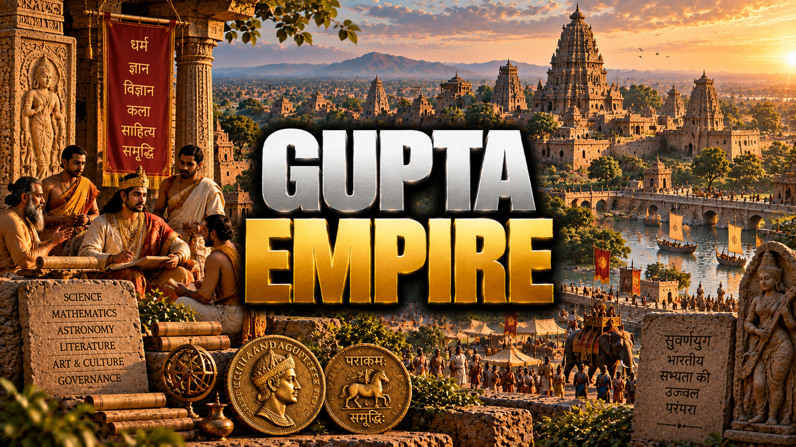 Gupta Empire Map Prayag Prashasti Kalidasa Temple Architecture Diagram