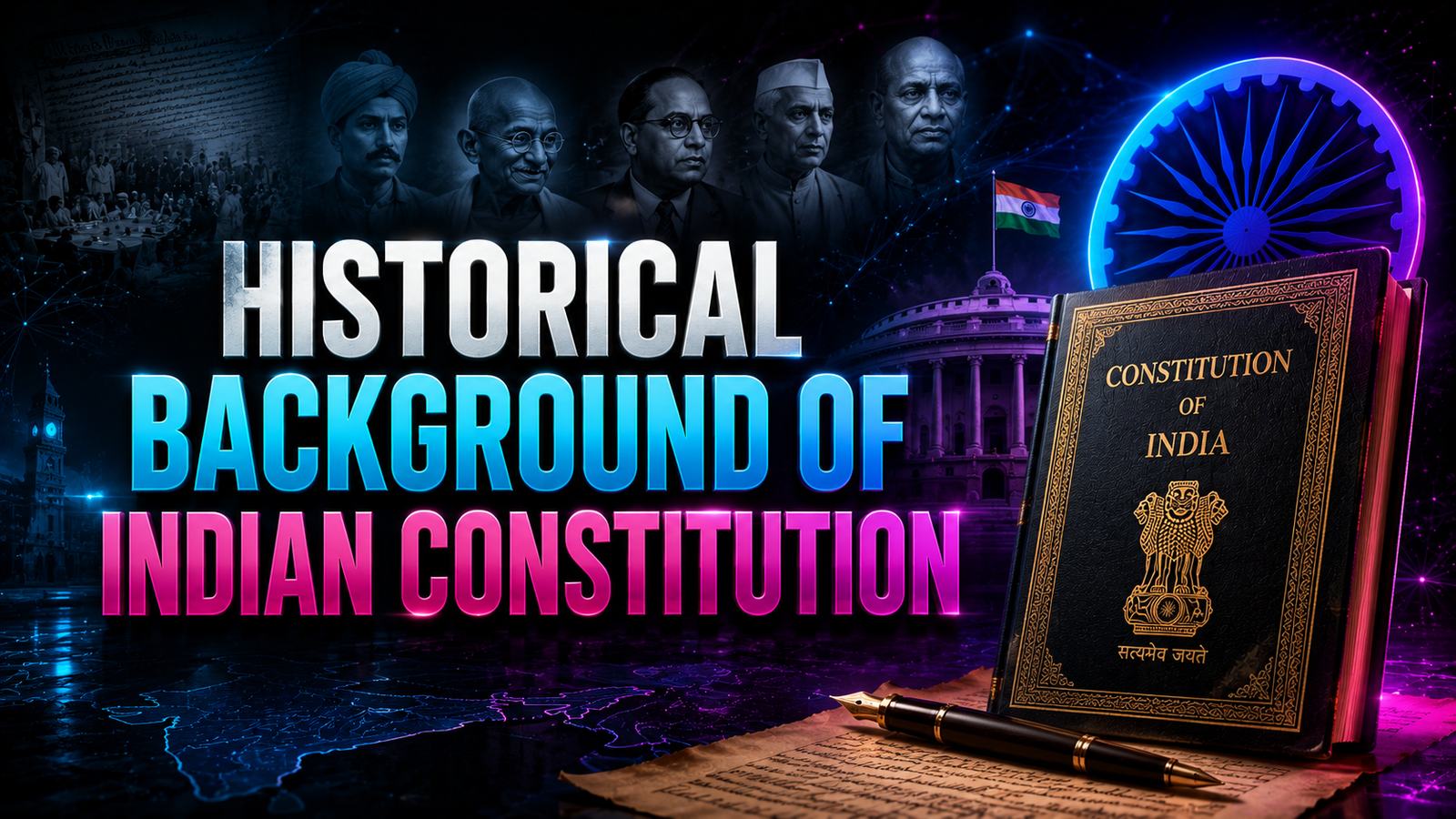 Historical Background of the Indian Constitution Diagram