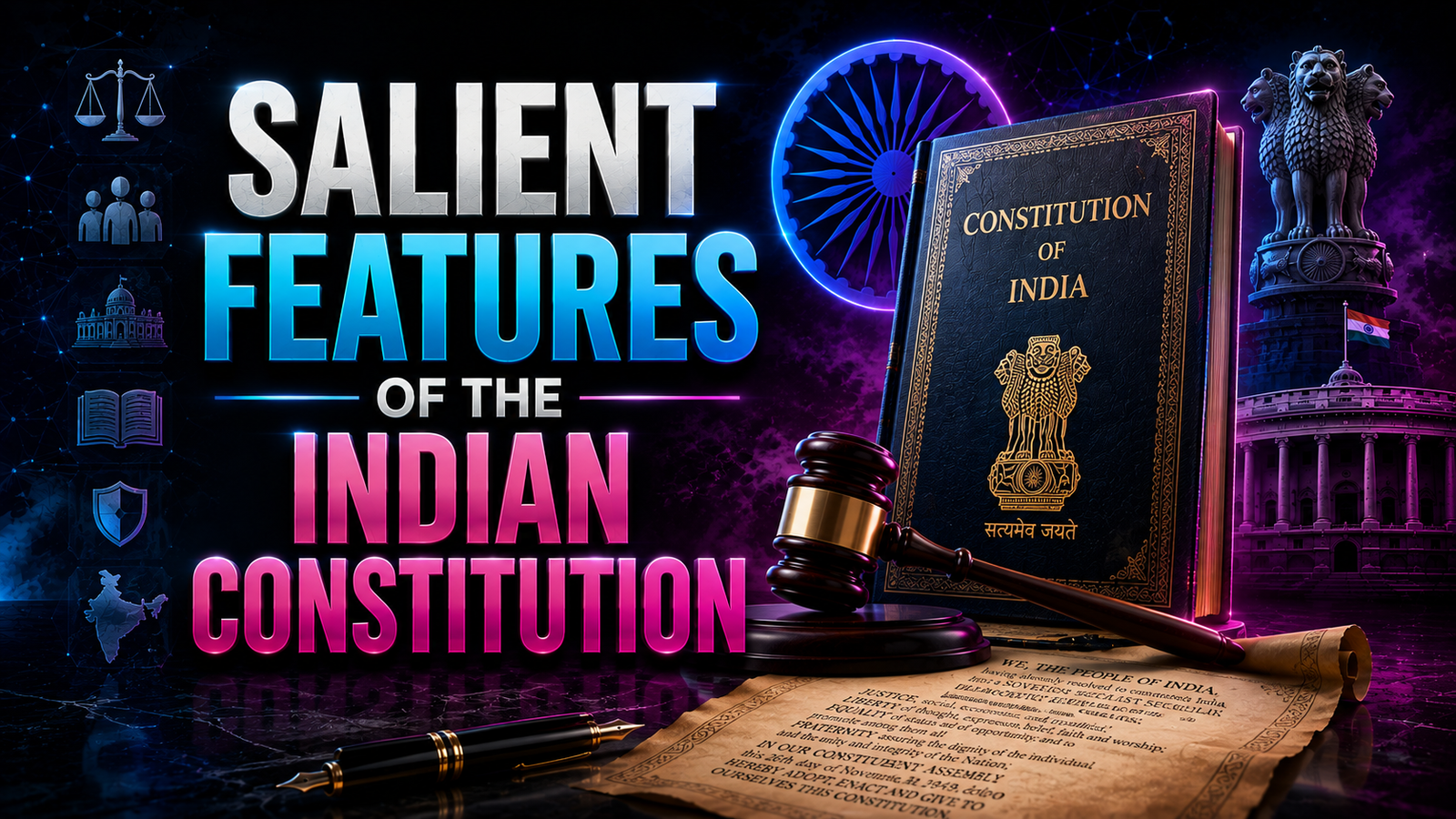 Salient Features of the Indian Constitution Diagram