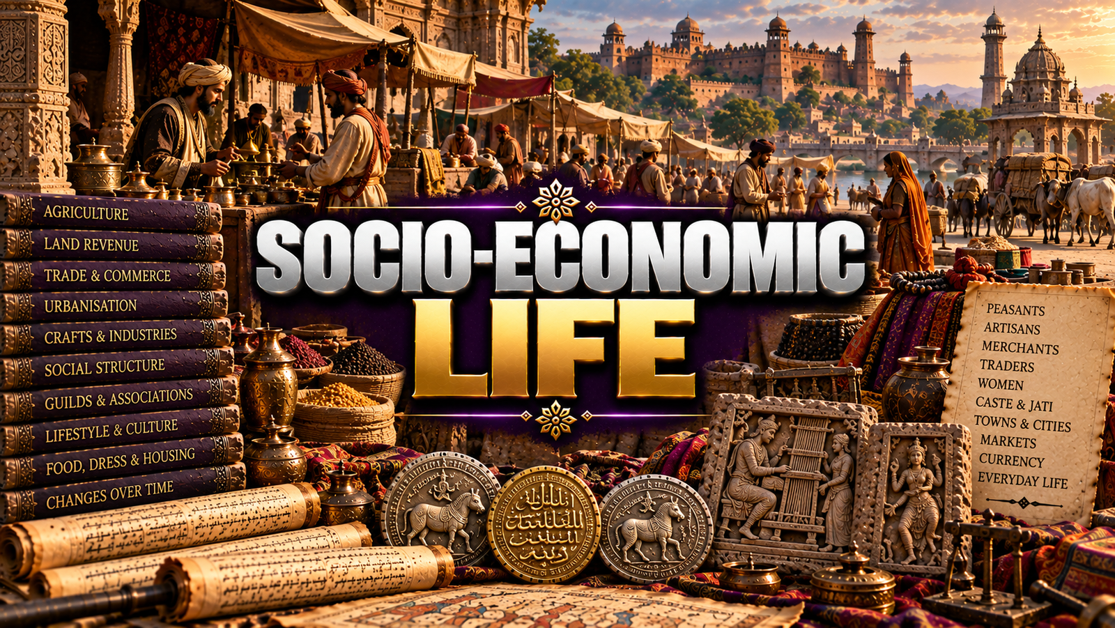 Socio-Economic Life in Medieval India Header Banner