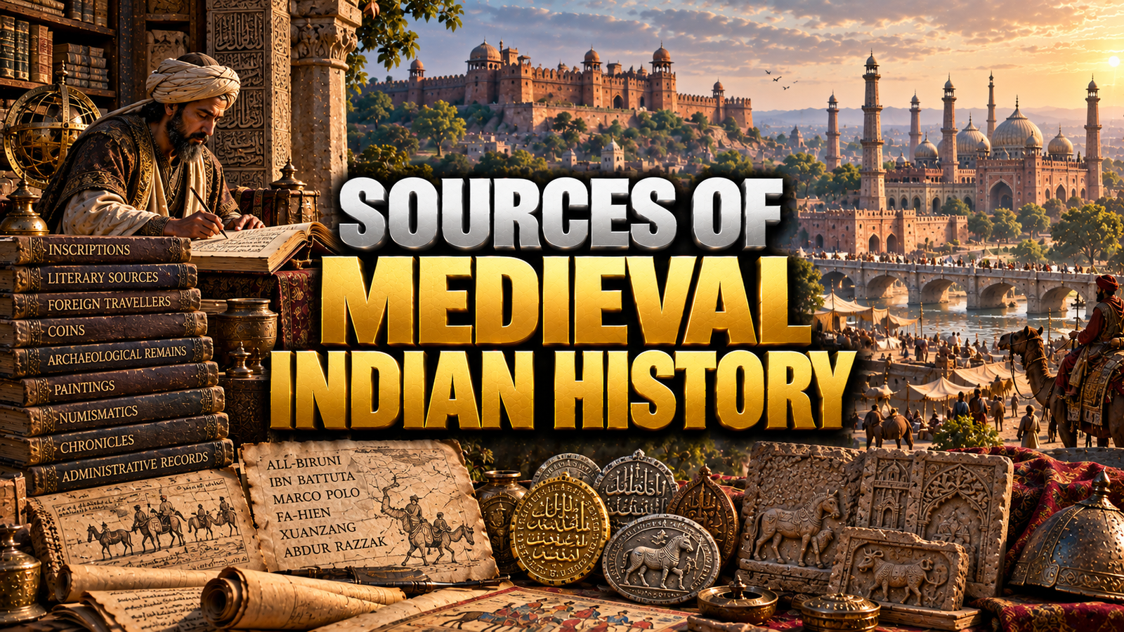 Sources of Medieval Indian History Master Notes Header