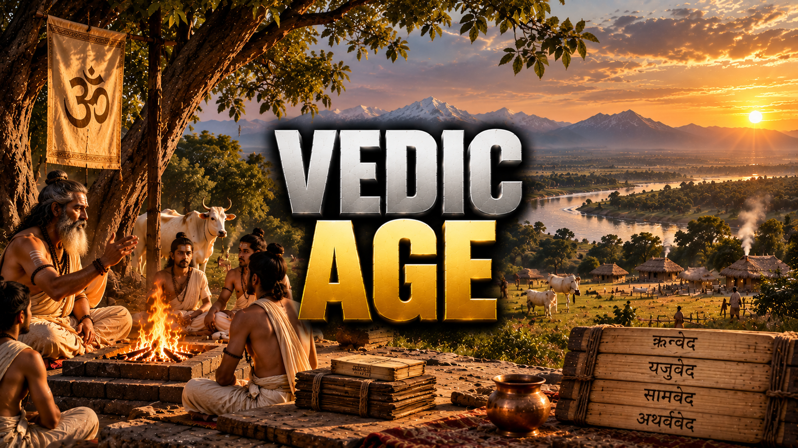 Vedic Age Map Four Vedas Early vs Later Vedic Transition Diagram