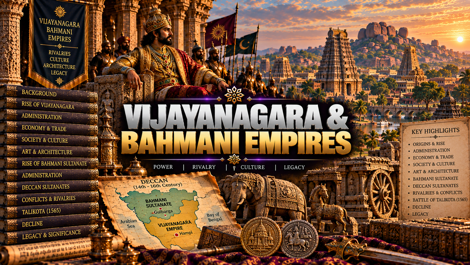 Vijayanagara and Bahmani Empires Header Banner